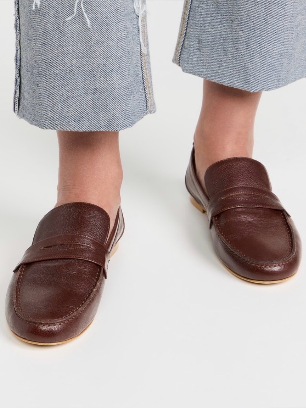 Jamie Haller, Brown Leather Penny Loafers, Size 39 - Picture 8 of 8